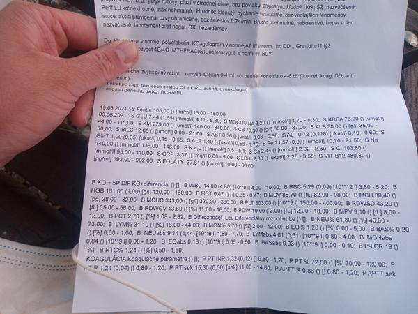 Výsledky z hematológie