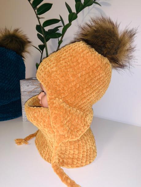 Detská čiapka a nákrčník, 68 / 74 / 80