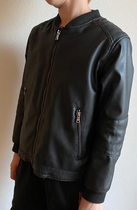 Vyteplena koženkova bunda pre fešaka, h&m,134