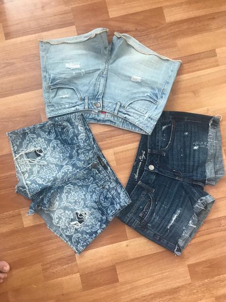 Dánske riflove šortky, h&m,s