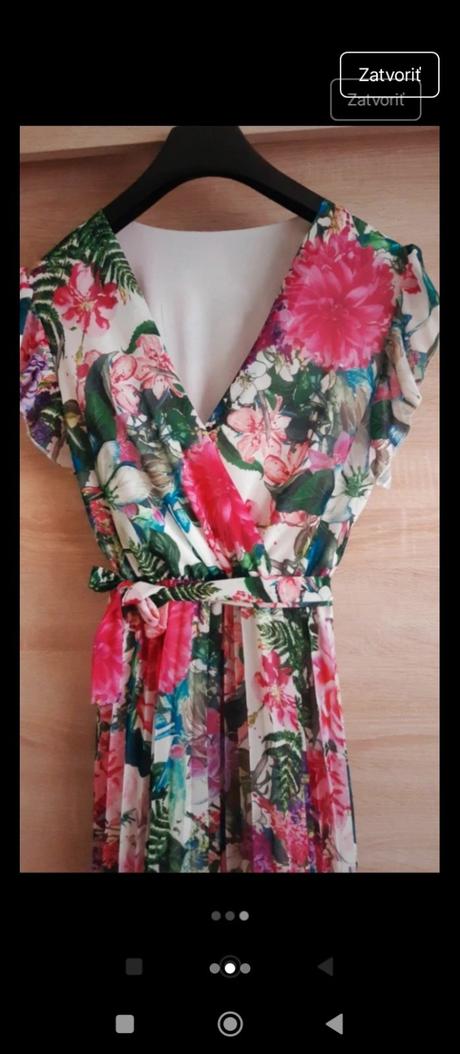 Letné kvetinové šaty sifón kvety tropický vzor m, m