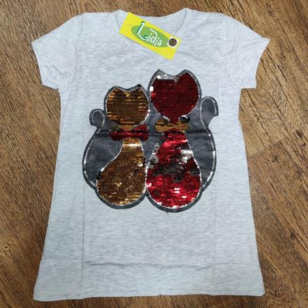 Predĺžené tričko s preklacimi flitrami, 122