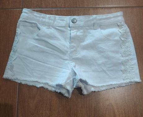 Riflové šortky s krajkou, 152
