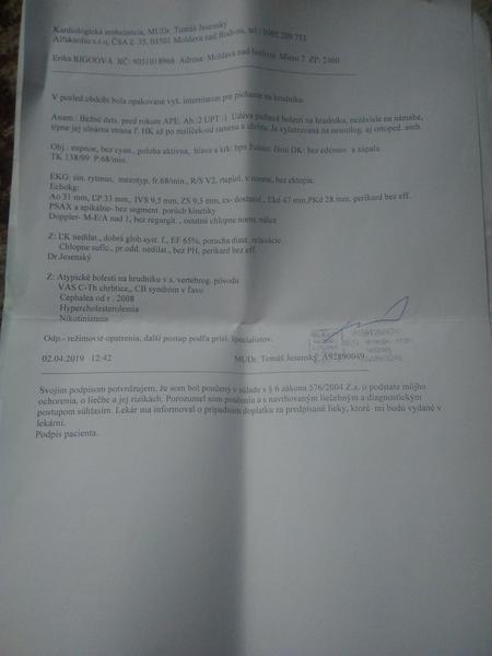 Vysvetlíte mi záver z kardiologického vyšetrenia?