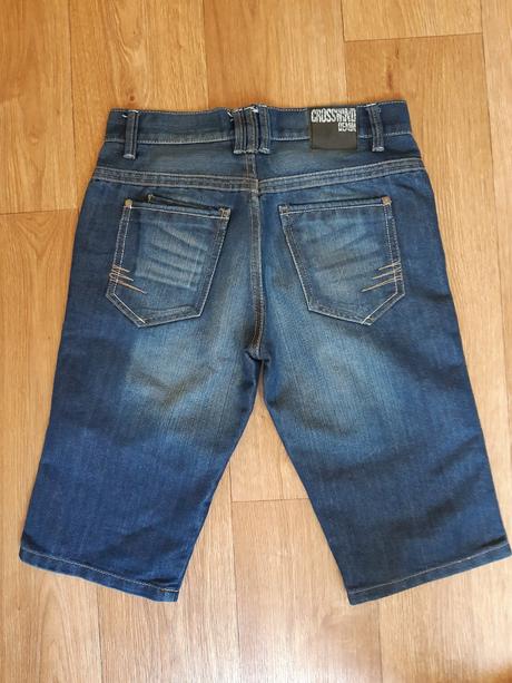 Riflové kraťasy, denim,164