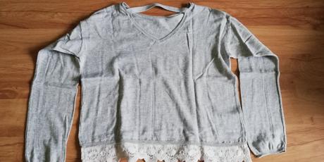 Dievčenské sivé tričko, h&m,140