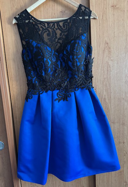 Modré áčkové časy s čipkou fervente, l