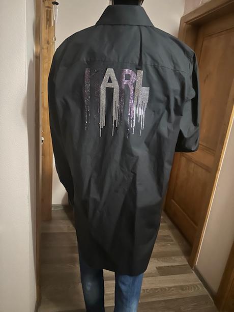 Bavlnená oversize čierna košeľa zn. karl lagerfeld,