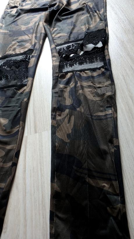 Legíny - vzor zelené khaki (army-maskáče), v. s/m, m / s