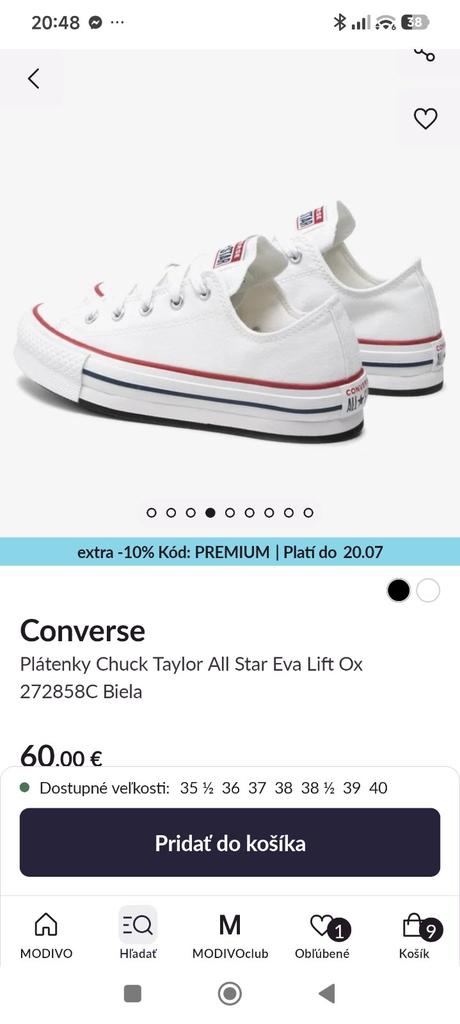 Converse chuck taylor all star eva lift ox č.37, converse,37