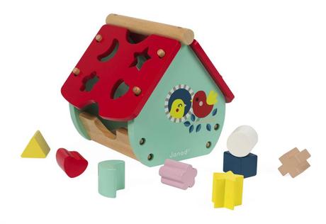 Janod drevený domček na vkladanie tvarov,