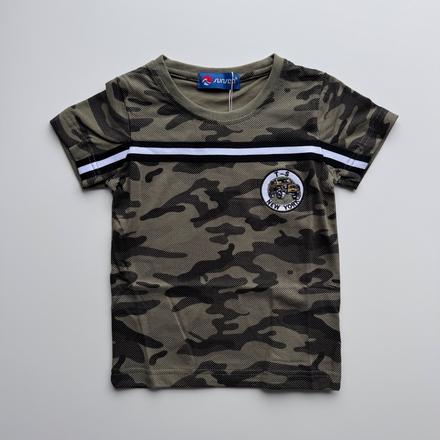 Chlapčenské maskáčové tričko tarn zelená, 98 - 128