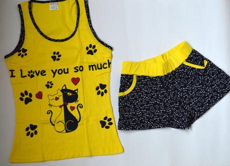 Pyžamo krátke sova, mačička, kačiatko, l / m / s / xs