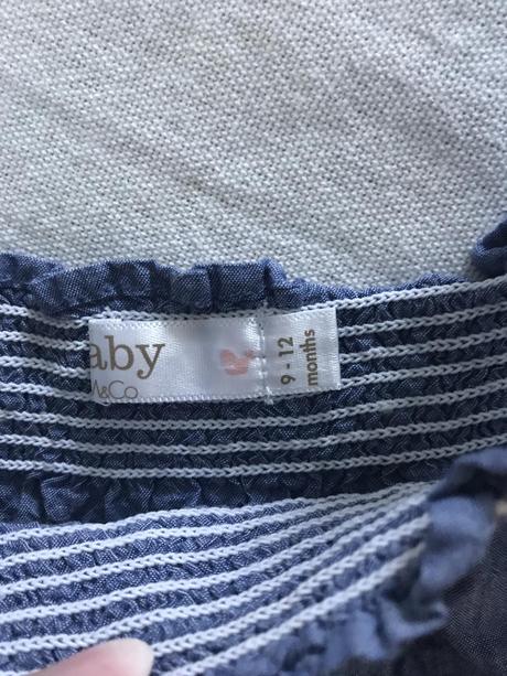 Modré/riflované šaty 80, baby club,80