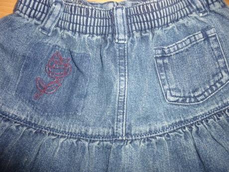 Volanikova riflova suknicka, mini mode,98