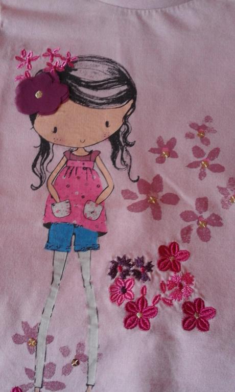 Tričko s dievčatkom a kvietkami, f&f,110