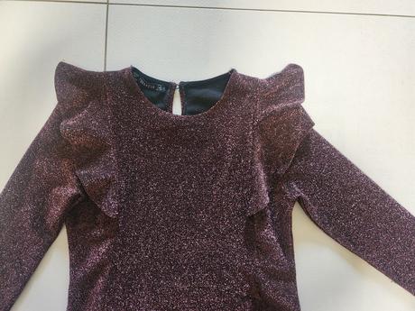 Dievčenské lesklé body s volánikmi, terranova,134