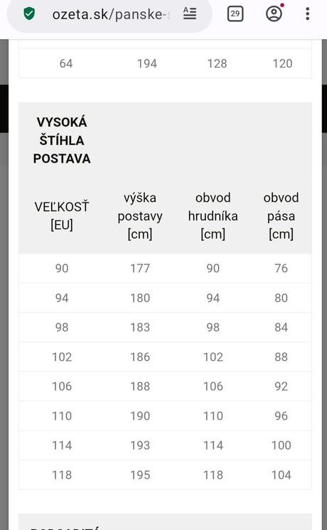 Pánsky oblek ozeta, l