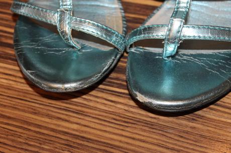 Modré metalické sandále mango v. 38, mango,38