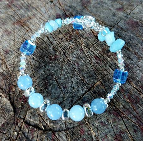 Náramok z akvamarínu pre ryby, vodnárov, váhy, 