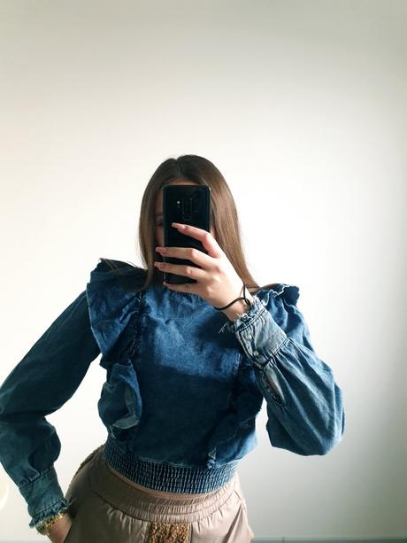 Rifľový top bershka xs/s, bershka,xs