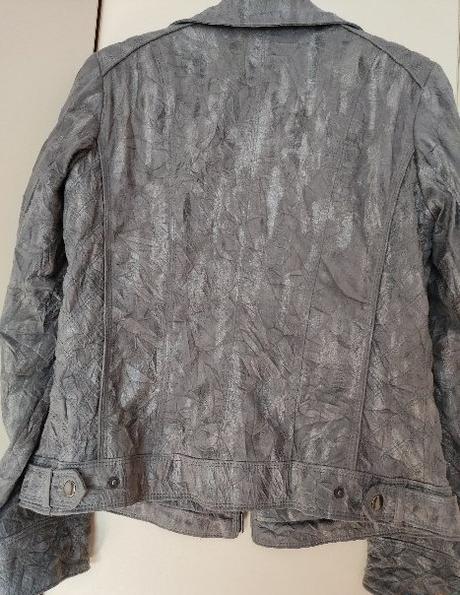 Sivá bunda koženého vzhľadu, m