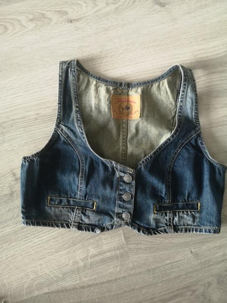 Krátka riflova vesta, l