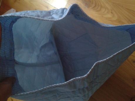 Velká bavlnena taška na chrbat bledomodra - 4e,