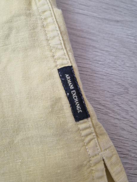Pánska ľanová žltá polokošeľa armani, armani,l