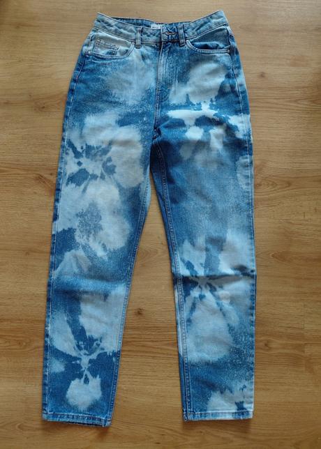 Batikované mom jeans, sinsay,xs