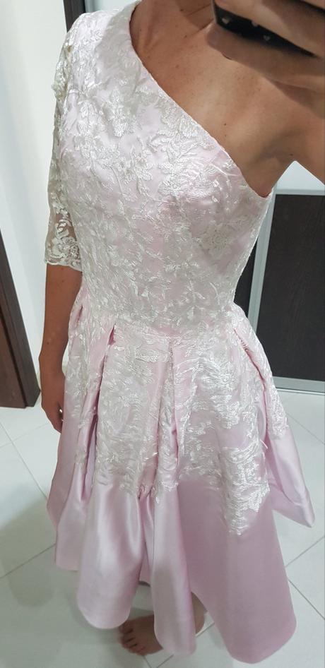 Spoločenské šaty staroružové s čipkou s/36, 36 / s