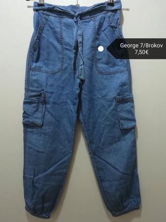 Bavlnené rifľové nohavice s kapsami, george,128