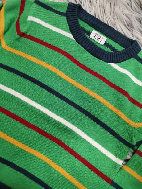 Zelený pásikavý pulovrik, f&f,86