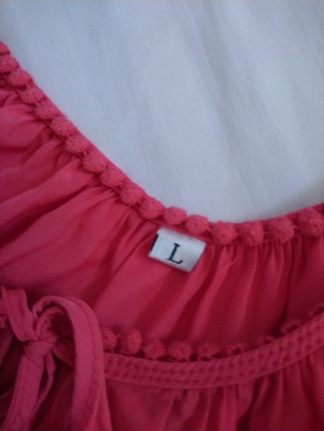 Dámsky sýto ružový top zakončený dole do gumičky, l