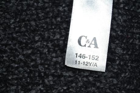 Teplý pletený kardigán s kapucňou c&a tmavosivý, c&a,146