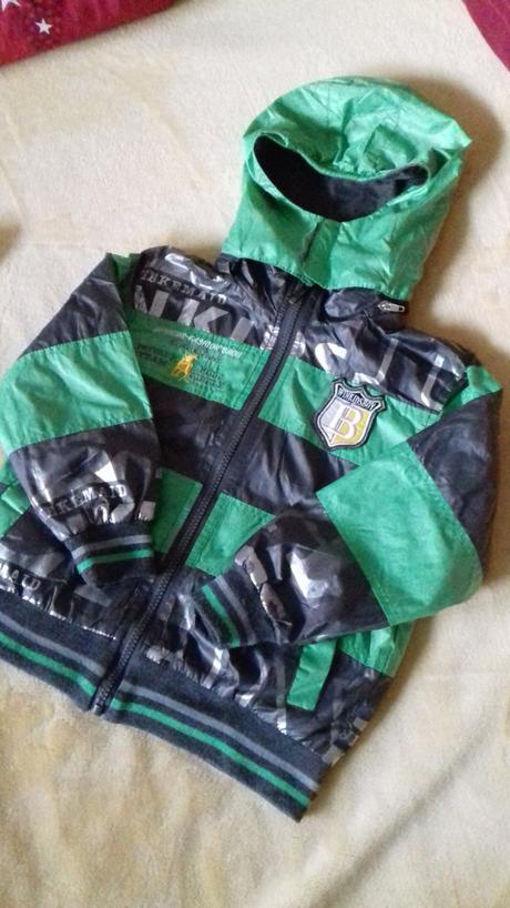 Obojstranná bunda zeleno-siva 3-4 rok, 104