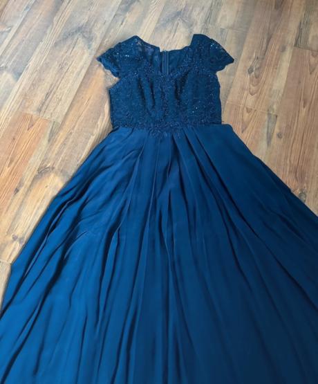 Plesové spoločenské modré šaty, l