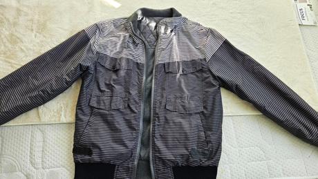 Pánska bunda na zips, glo-story, sivá s bielymi pr, m