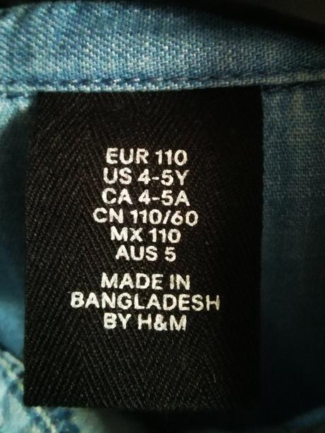 Riflová košeľa, h&m,110