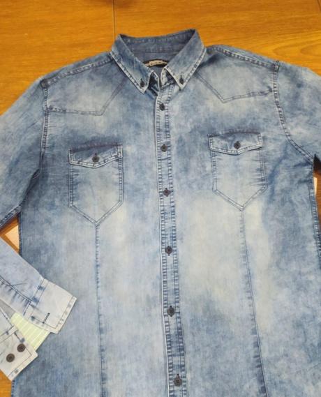 Riflová slim košeľa, m