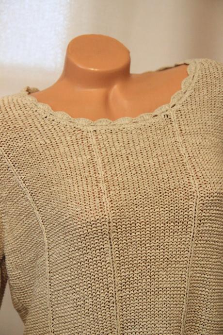 Bledo hnedý pletený sveter, l/xl, l