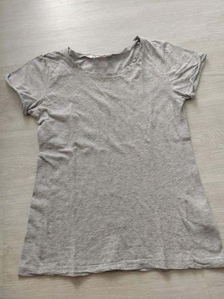 Sivé tričko s trblietkami 152/158, h&m,152