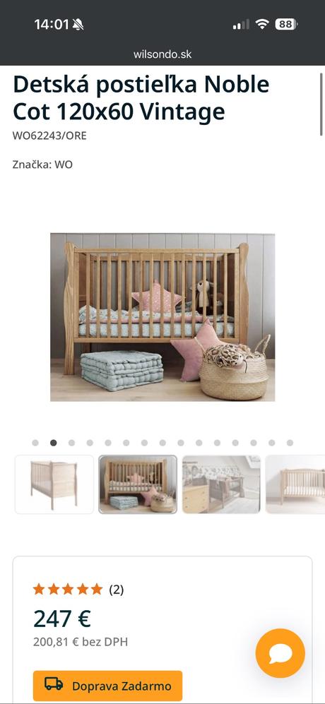 Detská postieľka 120x60 cm vintage noble cot, šírka (cm): 60,dĺžka (cm): 120