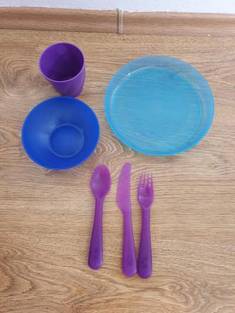 Jedálenský set - modro-fialový, 