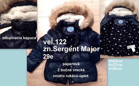 Páperová bunda veĺ.122, zn. sergent major, sergent major,122