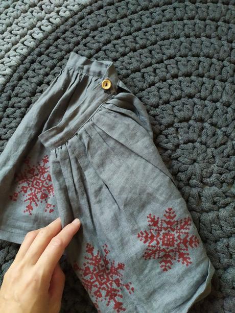 Handmade lněná suknička, 98