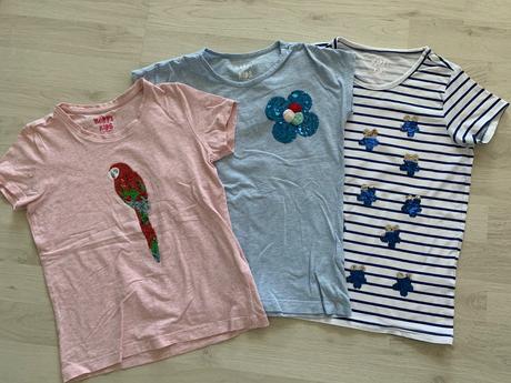 3x tricko kratky rukav tchibo 128, tchibo,128