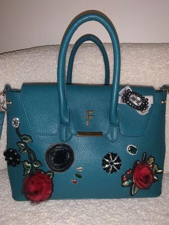 Smaragdova crossbody kabelka fracomina, fracomina