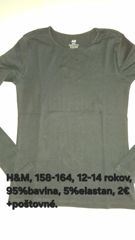 Dievčenské tričká s dlhým rukávom. h&m., h&m,164
