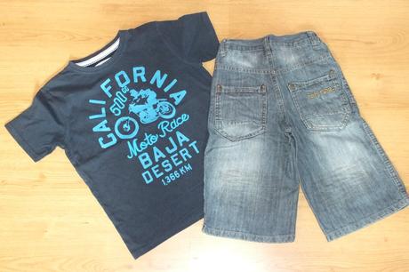 Kratsy + tricko,super stav, 116-122, 122